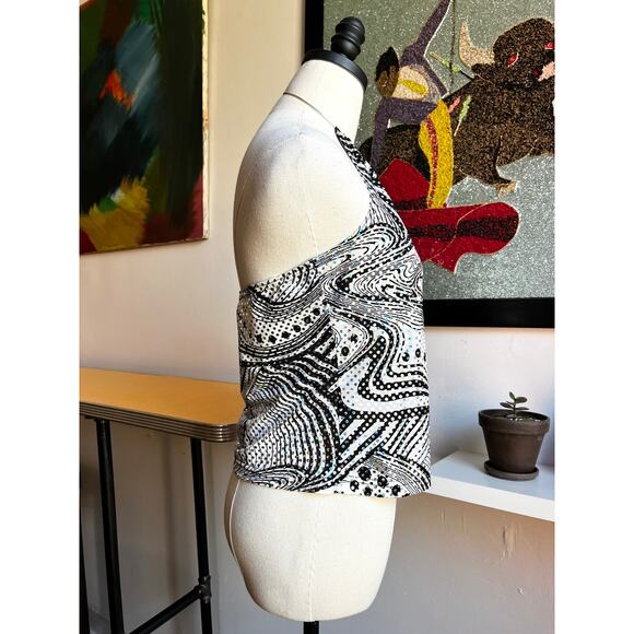 Y2K Self Esteem Psychedelic Halter Top | Glam Rock Party Top | L - Picture 4 of 8